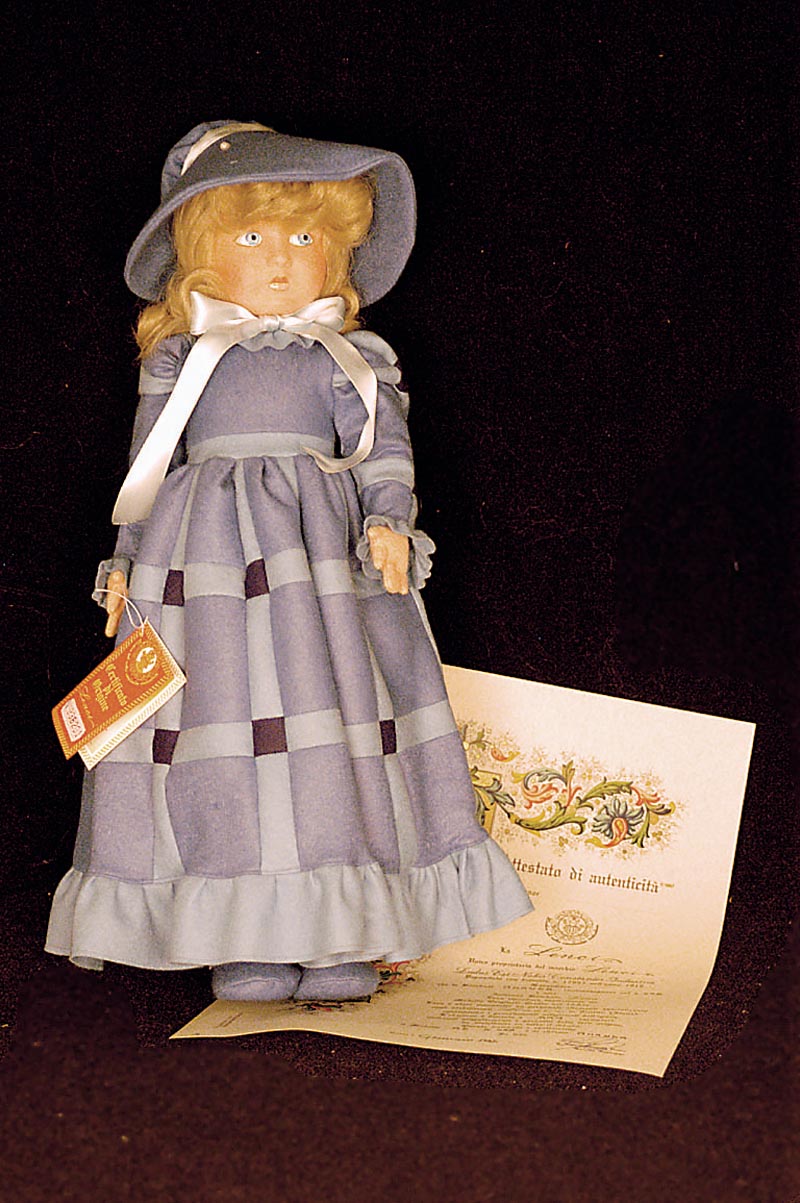 Filzpuppe, Lenci, Italien, 1982, "Amanda", StoffkÖrper gestopft, Modell Nr. AE N. 458, limitierte Auflage von 999 StÜck, hier Nr. 458 , ...