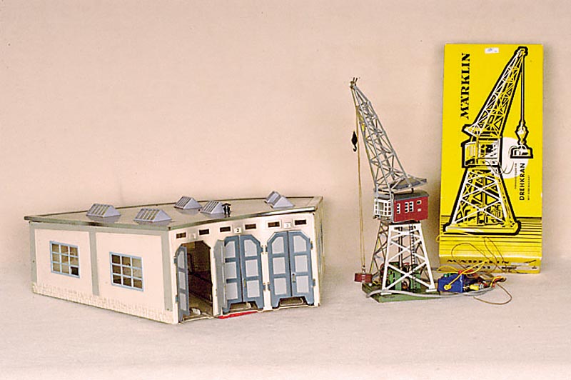 Drehkran, MÄrklin, 1962, ferngesteuert, mit orig. Anleitung, Fkt. nicht geprÜft, im orig. Karton