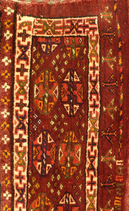Tekke-Torba, Turkestan, um 1900, Wolle auf Wolle, ca. 85 x 31 cm, SchÄtzwert: 950.- EURO, EHZ: 2. Naturfarben. Sehr guter Zustand