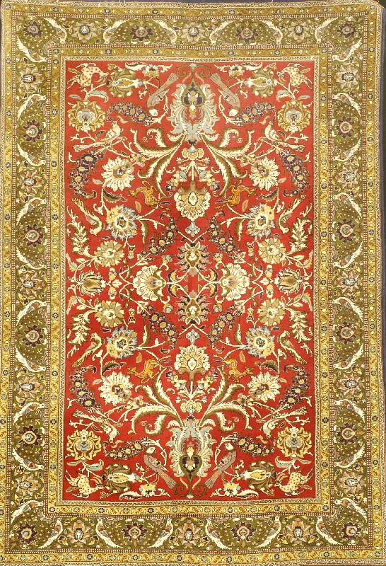 Ghom, Persien, ca. 60 Jahre, Flor Wolle mit Seide, ca. 218 x 147 cm, Schätzwert: 2200.- EURO, EHZ: 2. Insgesamt guter Zustand.
