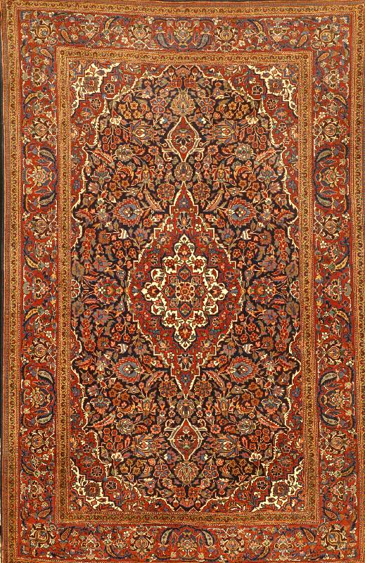 Keschan alt fein, Zentralpersien, um 1910/2 0 alt, feine hochwertige Korkwolle geknüpft au f Baumwolle, ca. 207 x 133 cm, Schätzwert: 690 0,- ...