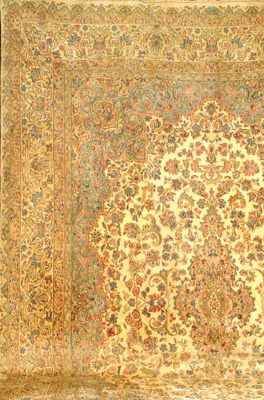 Kerman Lawer sig.(Arjmand),(Us-Re Import), SÜdpersien, um 1920 alt, Wolle auf Baumwolle, ca. 425 x 300 cm, SchÄtzwert: 8900.- EURO, EHZ : 2 ...
