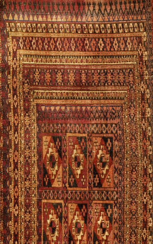 Torba Antik, Turkmenestan, um 1900, Wolle a uf Wolle, ca. 116 x 37 cm, Schätzwert: 1250.- EURO, EHZ: 3. Sammelwürdig, selten.