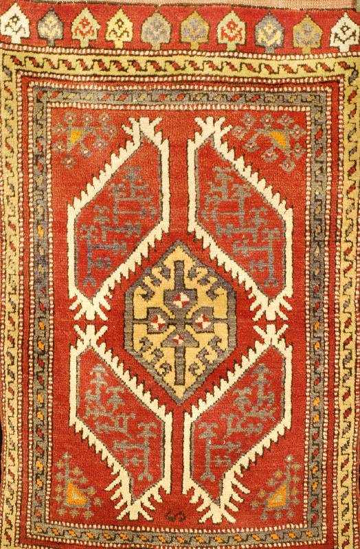 Konja Yastik, Türkei, um 1930, Wolle auf Wolle, ca. 102 x 60 cm, Schätzwert: 1200.- EURO, EHZ: 2, seltene Musterung, schöne Farbge stalt.