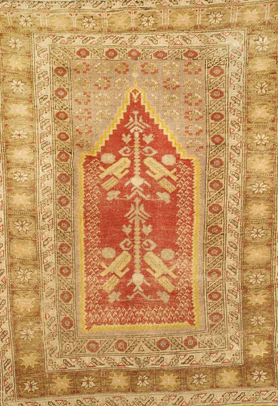 Megri, Anatolien, um 1880, Wolle auf Wolle, ca. 168 x 127 cm, Schätzwert: 1900.- EURO, EHZ: 4-5. Reine Pflanzenfarben. Antik, selten.