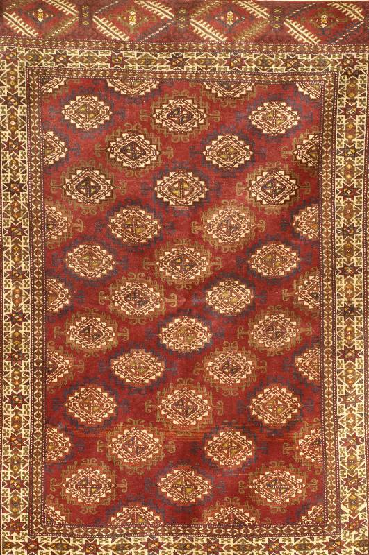 Yamoud, Turkmenistan, um 1940, Wolle auf Baumwolle, ca. 190 x 126 cm, SchÄtzwert: 980.- EURO, EHZ: 2, guter Erhaltungszustand.