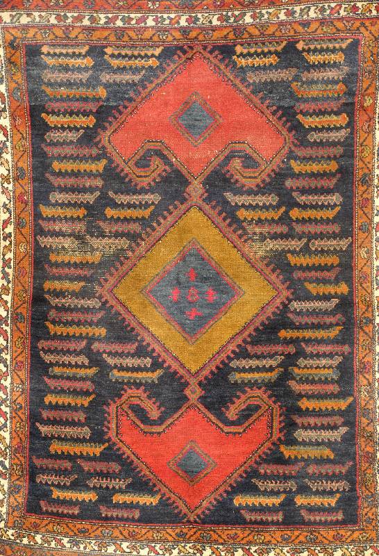 Hamadan, Persien, um 1920, Wolle auf Baumwolle, ca. 173 x 130 cm, SchÄtzwert: 850.- EURO, EHZ: 4, außergewÖhnliches Muster.