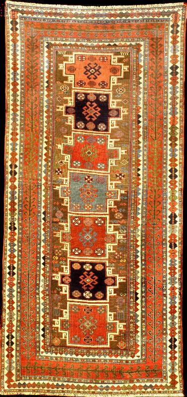 Seltener Bordjalou Kazak Antik, Südrussland Zentralkaukasus Kazak-Gebiet, 19.Jahrhundert antik, Wolle auf Wolle (mittel bis feine Knüpfung), ca. ...
