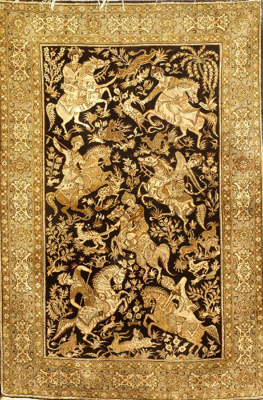 Ghom Seide, Persien, ca. 50 Jahre, reine Naturseide, ca. 159 x 110 cm, SchÄtzwert: 2800.- EURO, EHZ: 2 (ausgezeichnet guter Erhal tungszustand). ...