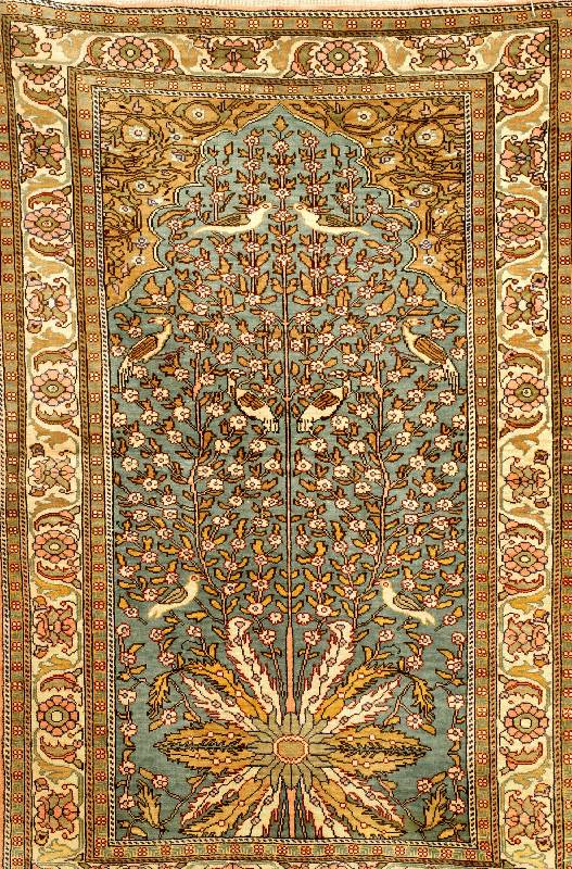 Kaiseri Seide, TÜrkei, ca. 40 Jahre, reine Naturseide, ca. 105 x 67 cm, SchÄtzwert: 1400.- EURO, EHZ: 2 (sehr guter Erhaltungszust and) ...