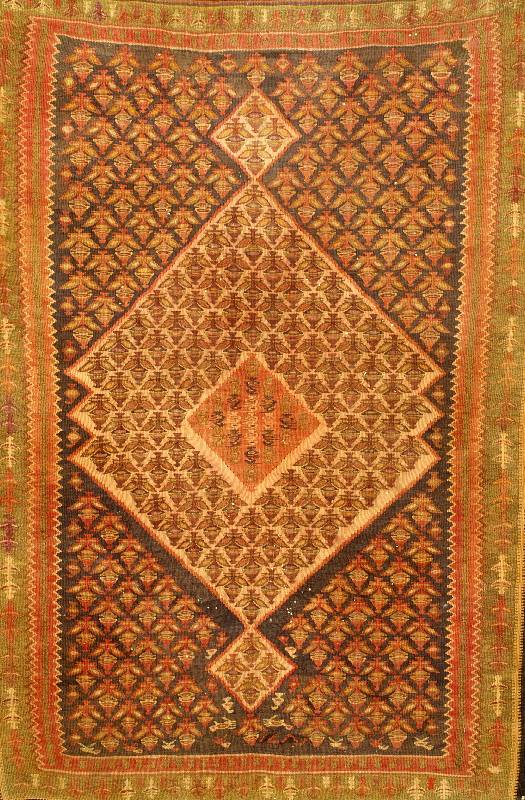 Senneh Kelim alt, Persien, um 1910/20, Wolle auf Wolle, ca. 145 x 101 cm, Schätzwert: 2400.- EURO, EHZ: 2-3 (altersbedingt ausgezeic hneter ...