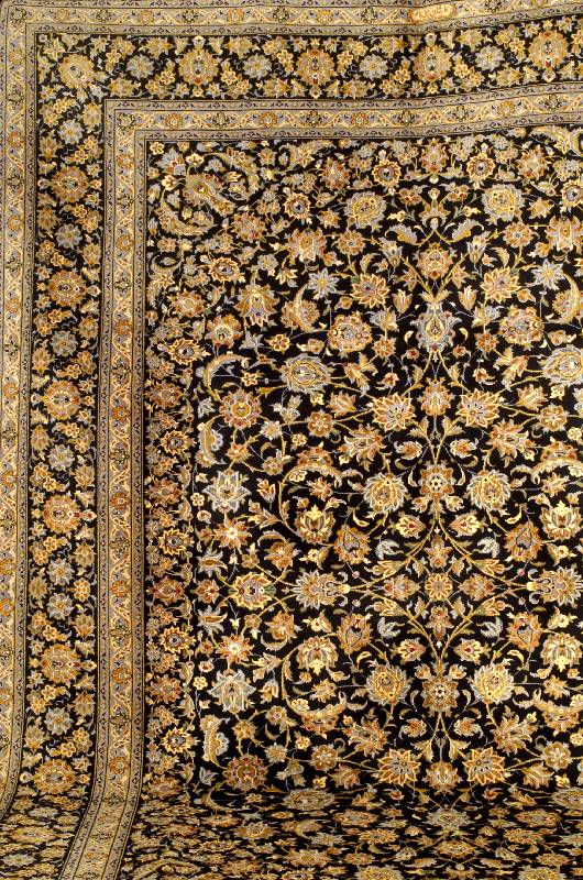Keschan Alt, Persien, ca. 50 Jahre, Wolle auf Baumwolle, ca. 410 x 303 cm, SchÄtzwert: 4500.- EURO. Ehz: 2 Sehr guter Zustand. Dunkel blauer ...
