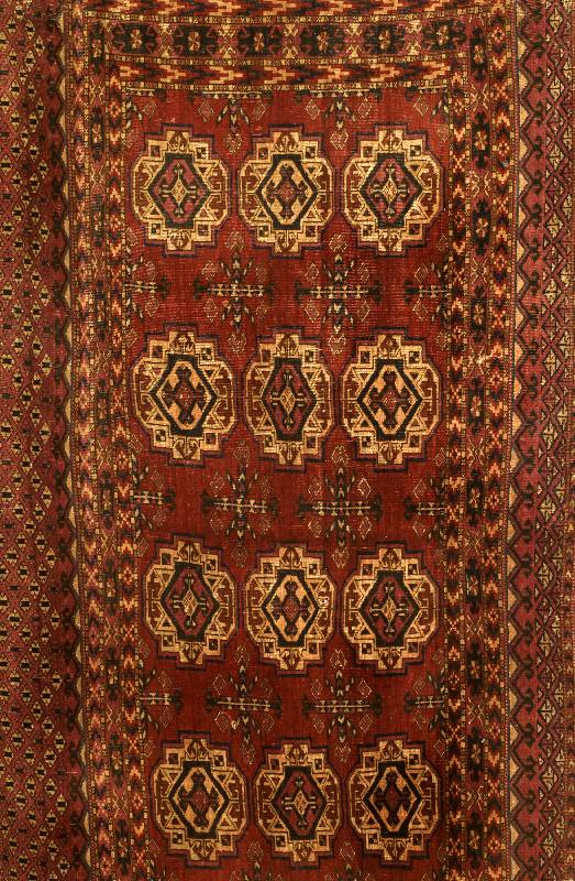 Saryk Antik, Turkmenistan, um 1890, Wolle auf Wolle, ca. 137 x 83 cm, SchÄtzwert: 1100.- EURO, EHZ: 4-5, Selten und SammelwÜrdig, Pflan zenfarben.