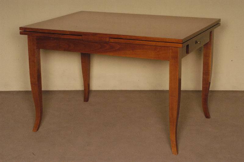 Ausziehtisch, im Biedermeierstil, Kirschbaum massiv, Kirschbaumfurnier, StilmÖbel, unter Verwendung alter Teile, wohnfertig, leichte ...