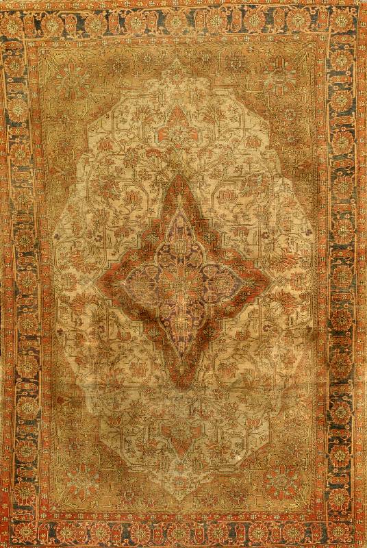 Keschan Mohtascham Antik, Zentralpersien, 19.Jahrhundert, Wolle auf Baumwolle, ca. 195 x 130 cm, EHZ: 5. Dieses museale Prachtexemplar gehÖrt zu ...
