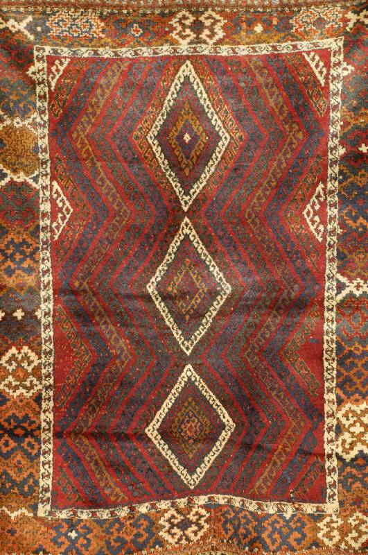 YurÜk, TÜrkei, um 1900, Wolle auf Wolle, ca. 166 x 122 cm, SchÄtzwert: 2900.- EURO, EHZ: 3, sehr ungewÖhnliche Musterung, reine Pf ...