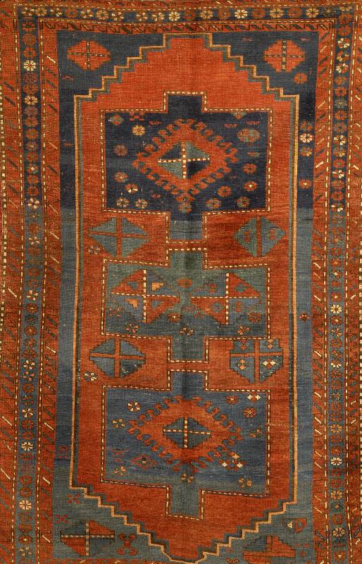 Fachralo Kazzak, Russland, um 1900, Wolle auf Wolle, ca. 207 x 128 cm, SchÄtzwert: 3800.- EURO, EHZ: 4, Seltener Fachralo in unty pischer ...