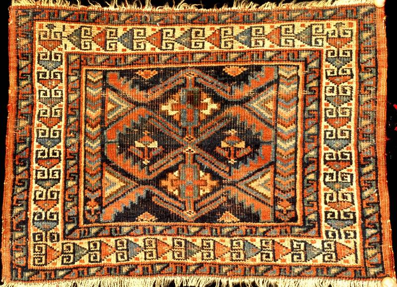 Chamseh Taschenfront, Persien, um 1890, Wolle auf Wolle, ca. 53 x 37 cm, Schätzwert: 950.- EURO, EHZ: 3, Antik, sehr selten und Sam melwürdig. ...