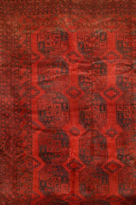 Afghane, um 1930, Wolle auf Wolle, ca. 357 x 260 cm, SchÄtzwert: 1600.- EURO, EHZ: 4, sch Öner Afghane in Typischer GÖl zeichnung, schÖn e ...