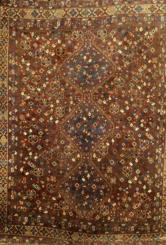 Ghaschgai, Persien, um 1920, Wolle auf Wolle, ca. 273 x 214 cm, SchÄtzwert: 900.- EURO, EHZ: 4-5, seltenes Motiv.