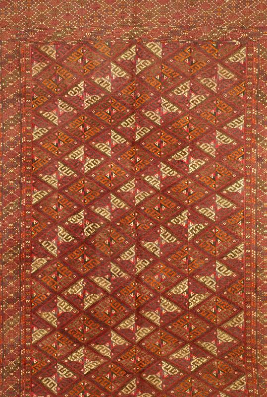 Jomud-Sumakh, Turkestan, um 1920, Wolle auf Wolle, ca. 326 x 159 cm, SchÄtzwert: 6500.- EURO, EHZ: 2, Hervorragender Zustand. Muster zeigt ...
