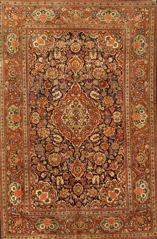 Keschan Kork alt, Zentralpersien, um 1910, Korkwolle, ca. 205 x 140 cm, Schätzwert: 6500. - EURO, EHZ: 2 (altersbedingt in einen ausgeze ichnet ...