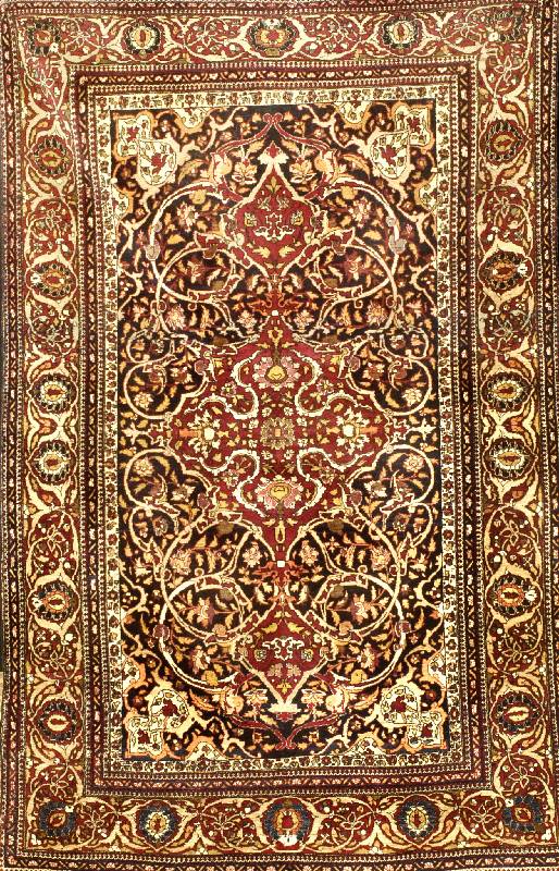 Esfahan fein Antik, Zentralpersien, um 1900 , feine Korkwolle, ca. 220 x 145 cm, SchÄtzwer t: 7900.- EURO, EHZ: 2 (altersbedingt in einen ...