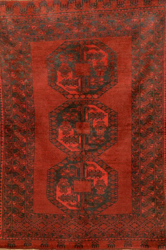 Afghan, ca. 40 Jahre, Wolle auf Wolle, ca. 194 x 137 cm, Schätzwert: 950.- EURO, EHZ: 3 , guter Zustand.