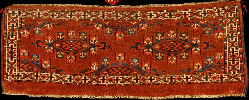 Seltene feine Torba antik, Turkmenistan, re ine Pflanzenfarben, 19.Jahrhundert, sehr feine Wolle geknÜpft auf Wolle, ca. 100 x 40 cm, au ...