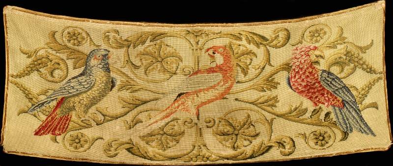 Dekorativer Antiker Wandbehang, wohl Nieder lande, reine Naturfarben, 19.Jahrhundert (um 1 850/1860), Wolle auf Wolle, ca. 190 x 74 cm (s ehr ...