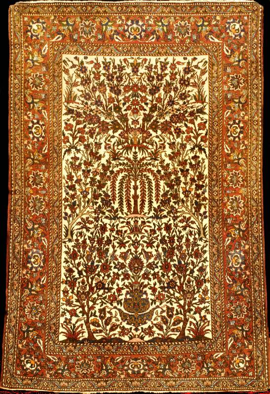 Esfahan Antik, Zentralpersien, um 1910, Wolle auf Baumwolle, ca. 209 x 137 cm, SchÄtzwert: 5800.- EURO, EHZ: 2 (Altersbedingt in einen ...