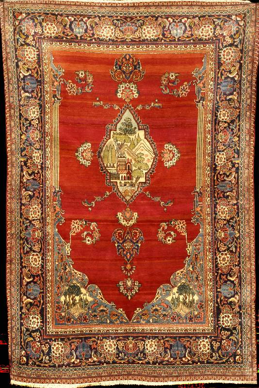 Keschan Antik, Zentralpersien, um 1900, feine glÄnzende Korkwolle, ca. 198 x 130 cm, SchÄtzwert: 9500.- EURO, EHZ: 2 (altersbedingt in einen ...