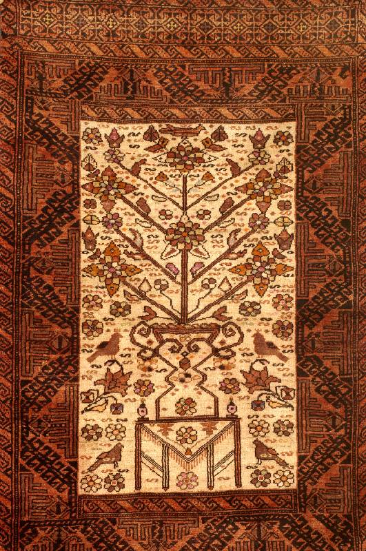 Belutsch Alt, Persien, um 1930, Wolle auf Wolle, ca. 137 x 87 cm, SchÄtzwert: 1100.- EURO, EHZ: 2, sehr seltenes Motiv, SammelwÜrdi