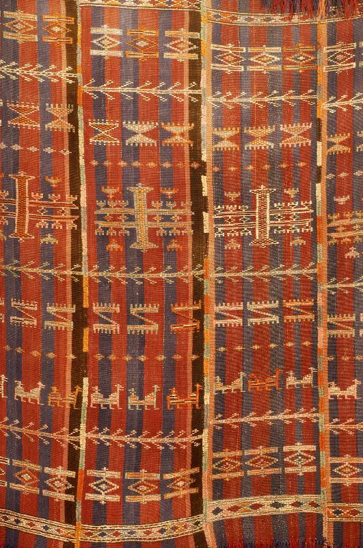 Kelim Ghaschagi, Persien, um 1930, Wolle auf Wolle, ca. 200 x 163 cm, SchÄtzwert: 1700.- EURO, 4 Bahnig, EHZ: 2 (guter Erhaltung szustand), ...