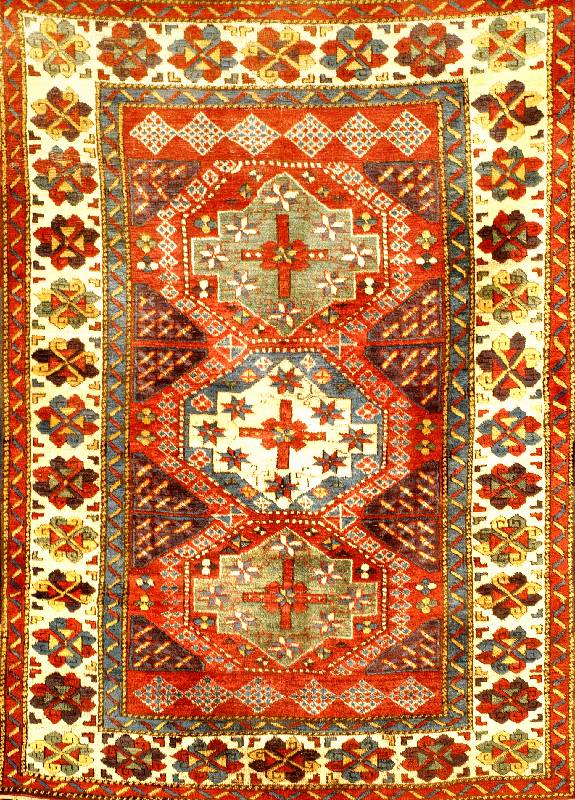 Kazak Antik, Kaukasus, um 1900, Wolle auf W olle, ca. 198 x 144 cm, SchÄtzwert: 11500.- EU RO, Ehz: 3-4, Naturfarben. SchÖner Kaukase in ...