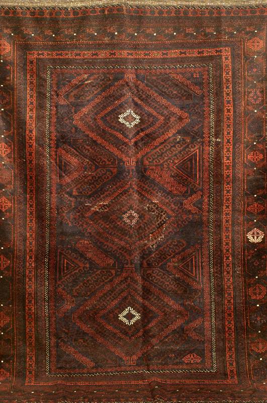 Belutsch Antik, Persien, um 1900, Wolle auf Wolle, ca. 310 x 196 cm, Schätzwert: 2700.- EURO, EHZ: 3, (restauriert), Pflanzenfarben, s ch?n bei ...