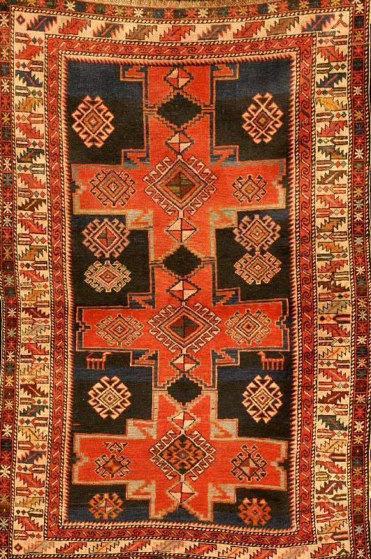 Shirwan Antik, Kaukasus, um 1900, Wolle auf Wolle, ca. 160 x 107 cm, Schätzwert: 2400.- EURO, EHZ: 3, sehr seltenes Kazak motiv, Samme lwürdig.
