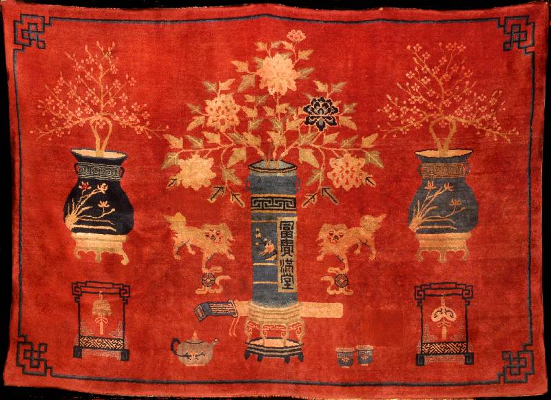 Pao Tou Antik, China, um 1900, Wolle auf Baumwolle, ca. 233 x 166 cm, SchÄtzwert: 10000.- EURO, EHZ: 2 (altersbedingt in einen s ehr guten ...