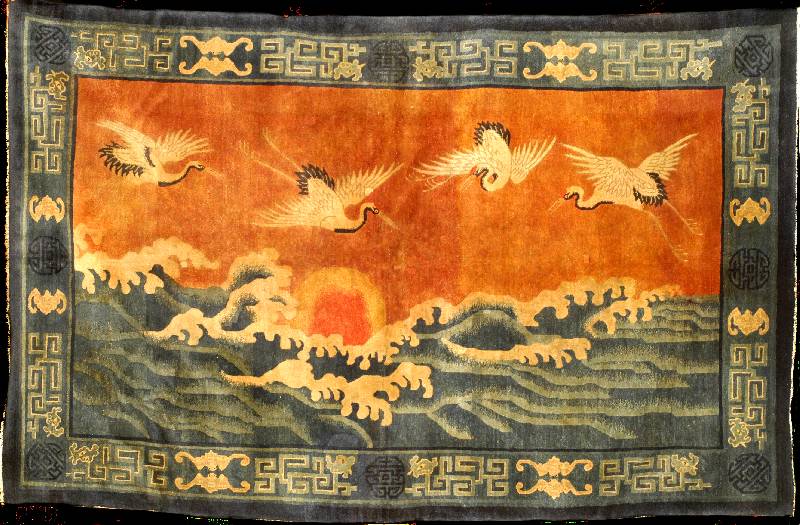 Pou Tou Antik, China, um 1900, Wolle auf Baumwolle, ca. 247 x 155 cm, SchÄtzwert: 11400.- EURO, EHZ: 2 (altersbedingt sehr guter ...