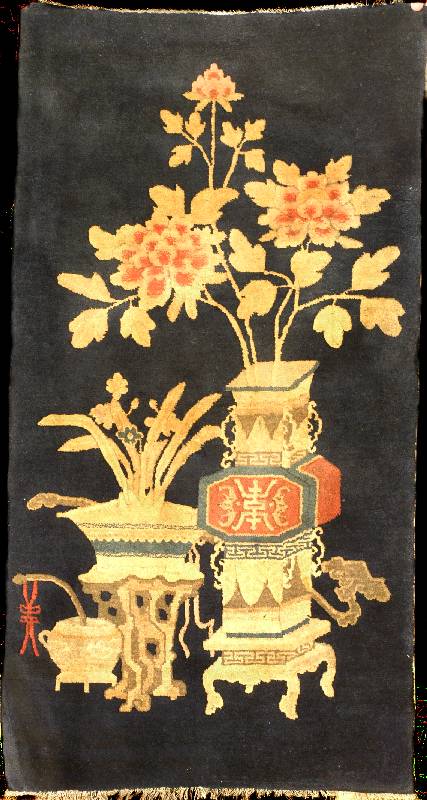 Pou Tou Antik, China, um 1900, Wolle auf Baumwolle, ca. 124 x 65 cm, SchÄtzwert: 2200.- EURO, EHZ: 2 (altersbedingt in einen sehr gute n ...