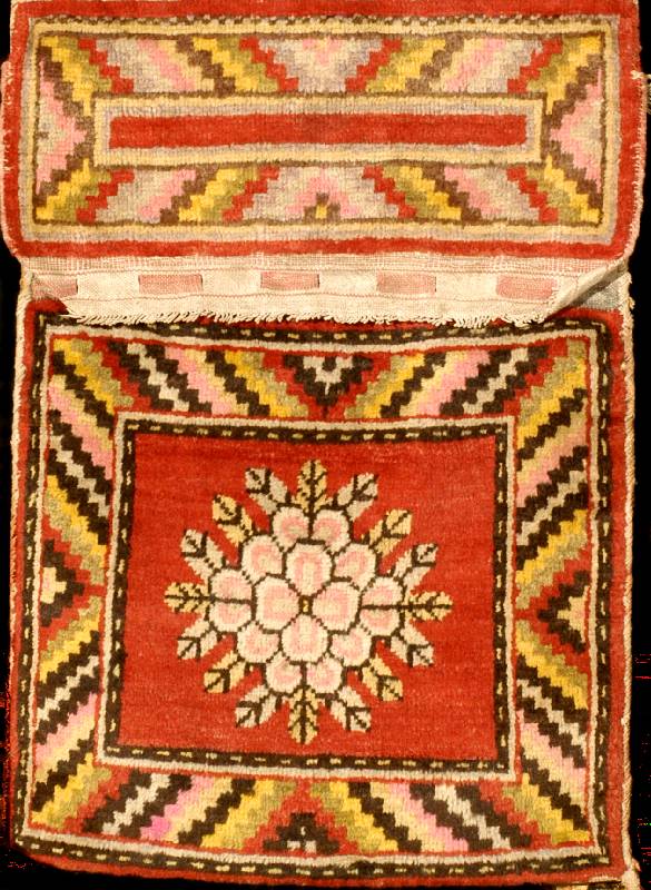 Khotan Satteltasche, China, um 1900, Wolle auf Baumwolle, ca. 125 x 55 cm, SchÄtzwert: 1200.- EURO, EHZ: 3, guter Zustand, selten und ...