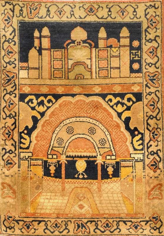 Gebets Sinkiang, Ost Turkestan, um 1910, Wolle auf Baumwolle, ca. 108 x 76 cm, SchÄtzwert: 2800.- EURO, EHZ: 3, guter Zustand , selten und ...