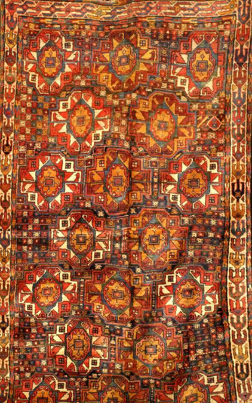 Seltener Khorassan Kurde Antik, Ost Persien , um 1900, Wolle auf Wolle, ca. 280 x 164 cm, Schätzwert: 7900.- EURO, EHZ: 2 (altersbedingt in einen ...