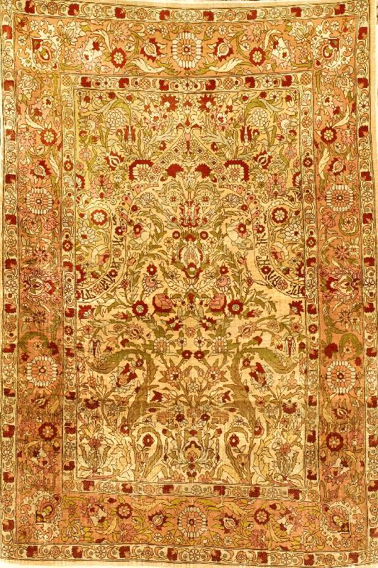 Hereke, Türkei, um 1940, reine Naturseide, ca. 113 x 80 cm, Schätzwert: 3200.- EURO, EHZ: 3, schöne glanzreiche Wolle, feine Knüpfung, schöner ...
