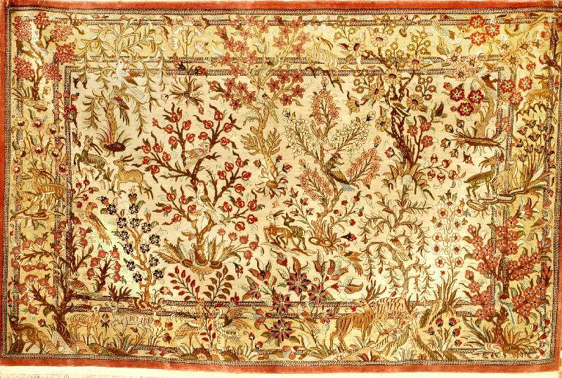 Ghom Seide, Zentralpersien, ca. 20 Jahre, r eine Naturseide, ca. 150 x 101 cm, Schätzwert: 4900.- EURO, EHZ: 3 (Gesamt guter Erhaltungsz ustand), ...
