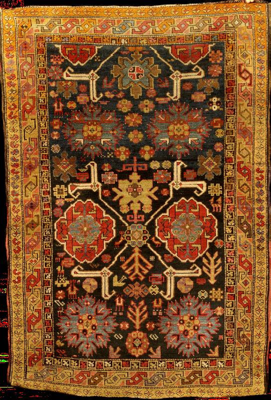 Blattgabel Shirwan Antik, Kaukasus, um 1900, Wolle auf Wolle, ca. 156 x 106 cm, SchÄtzwert: 2700.- EURO, EHZ: 3, Pflanzenfarbe n, seltenes Maß, ...