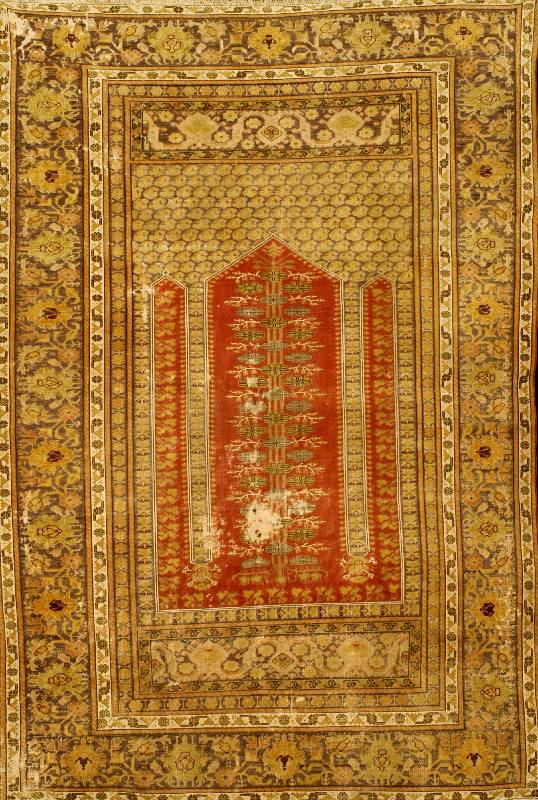 Kula Antik (Gebetsteppich), Türkei, um 1830/1840, Wolle auf Baumwolle, ca. 172 x 115 cm, Schätzwert: 6900.- EURO, EHZ: 4, altersbed ingter ...