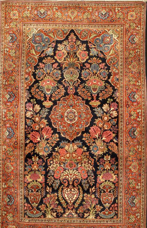 Keschan Kork Alt, Zentralpersien, um 1910, feine hochwertige Korkwolle, ca. 220 x 133 cm, SchÄtzwert: 8500.- EURO, EHZ: 2 (Altersbedingt in einen ...