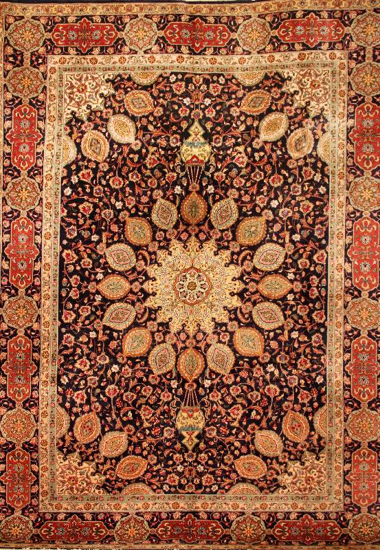 TÄbriz, Persien, ca. 40 Jahre, Wolle auf Baumwolle, ca. 276 x 206 cm, SchÄtzwert: 4200.- EURO, EHZ: 2, altersbedingt in einen gu ten ...
