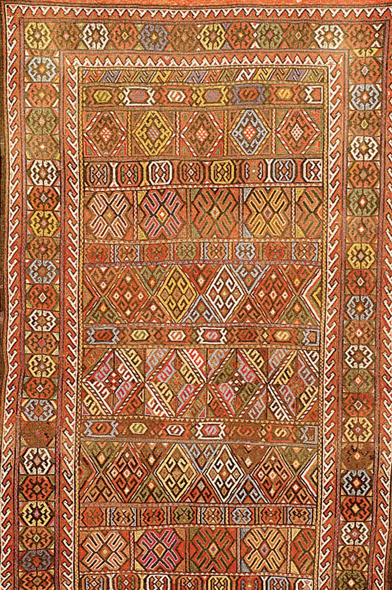 Kurdischer Sumakh alt, Van-Hakkari-Region, ca. 70 Jahre, Wolle auf Wolle, ca. 204 x 110 cm, SchÄtzwert: 4800.- EURO, EHZ: 2. Sensible ...